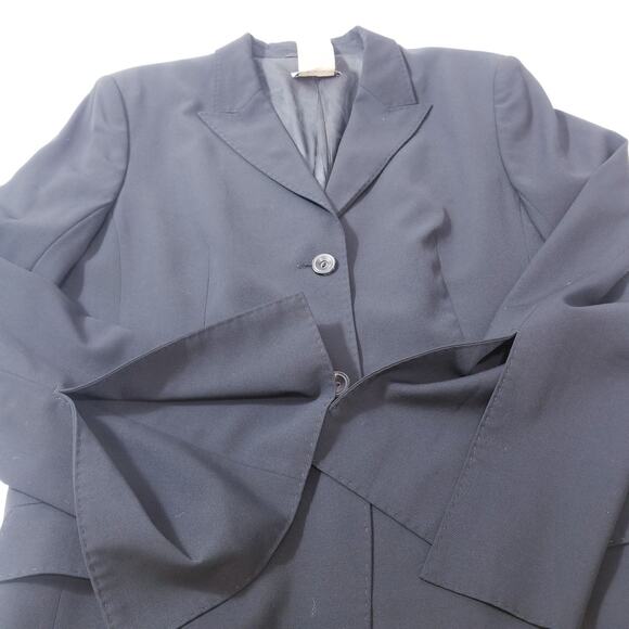 Rene Lezard Wool Black Blazer Slit Sleeve - Picture 5 of 10